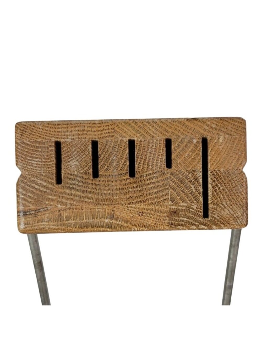 Cutco Space Saver 5 Slot Wood Knife Block Only Metal Bar Stand Honey Oak #1746 - Picture 6 of 11